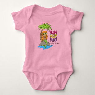 Summer Mermaid Cute Baby Bodysuit Pink