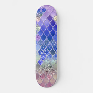 Summer Mermaid Glitter Scales #3 (Faux Glitter) Skateboard