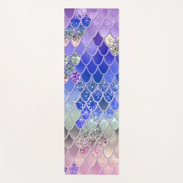 Summer Mermaid Glitter Scales #3 (Faux Glitter)  Yoga Mat (Front)