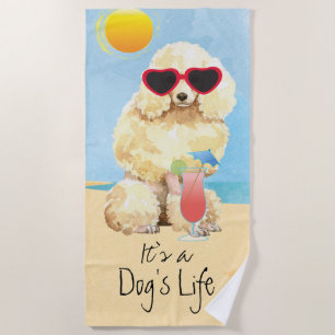 Summer Miniature Poodle Beach Towel