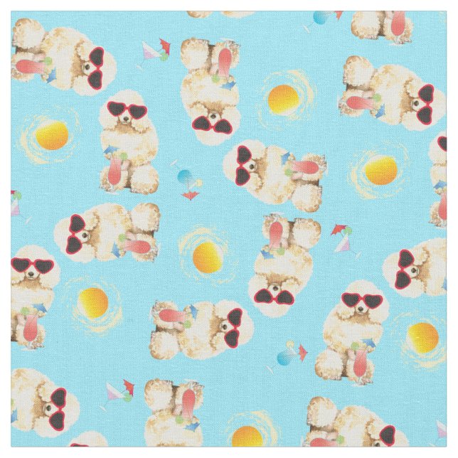 Summer Miniature Poodle Fabric (Close Up)