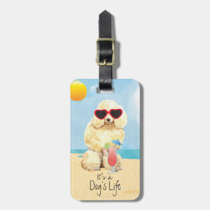 Summer Miniature Poodle Luggage Tag