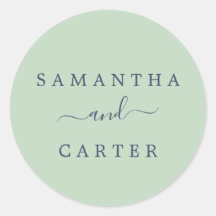 Summer Mint and Navy Wedding Envelope Seals