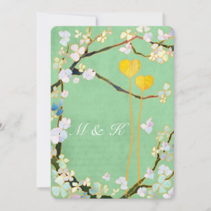 Summer Mint Green Floral Wedding Invitation