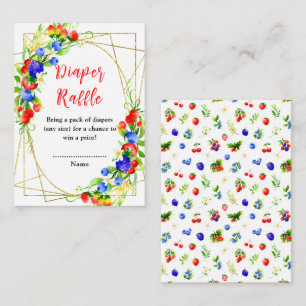 Summer Mixed Berries Baby Shower Diaper Raffle Enclosure Card