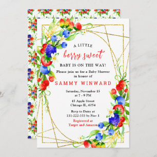 Summer Mixed Berries Baby Shower Invitation