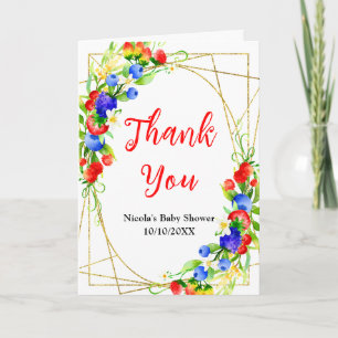 Summer Mixed Berries Baby Shower Thank You Card