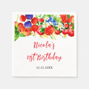 Summer Mixed Berries Birthday Napkin