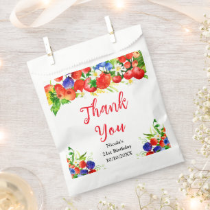 Summer Mixed Berries Birthday Thank You Favour Bags