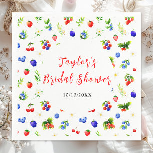 Summer Mixed Berries Bridal Shower Napkin