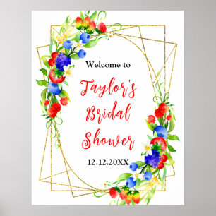 Summer Mixed Berries Bridal Shower Welcome Sign