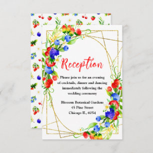 Summer Mixed Berries Wedding Reception Enclosure Card