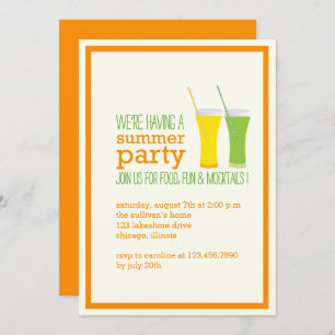 Summer Mocktails and Juices Party Invitation