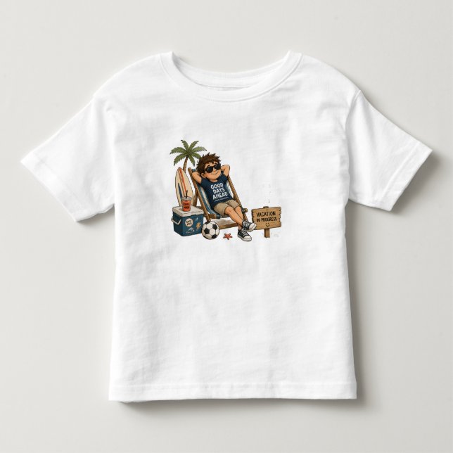 Summer Mode Activated Boy Vacation T-Shirt (Front)
