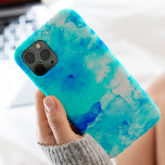 Summer modern blue sea hand painted watercolor Case-Mate iPhone 14 pro max case<br><div class="desc">A cool,  bright and modern summer hand painted dark and bright sea blue watercolor</div>