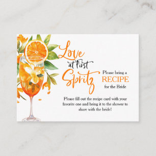 Summer Modern Elegant Bridal Shower Recipe Request Enclosure Card