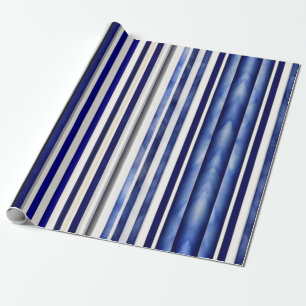 Summer Modern Navy Blue Boat Stripes Collection Wrapping Paper