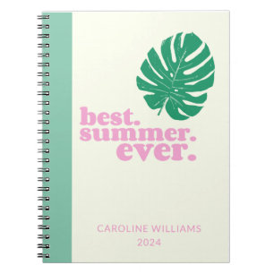 Summer Monstera Leaf Nature Personalised Notebook