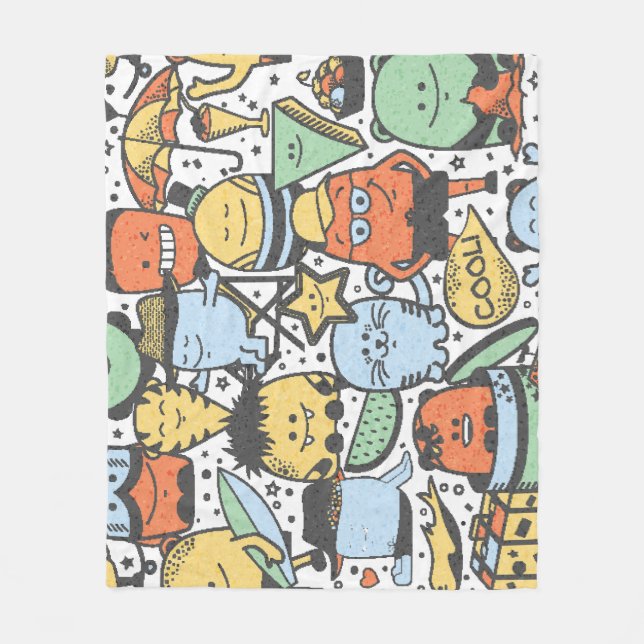 Summer monsters, colourful seamless pattern fleece blanket (Front)