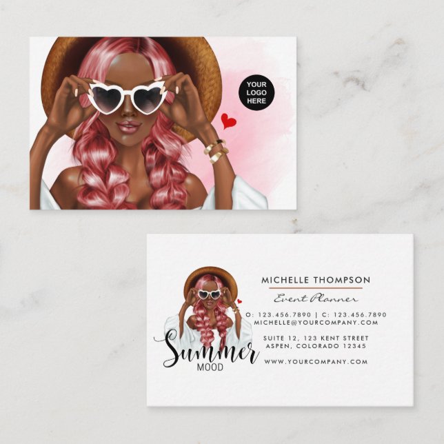 Summer Mood Fashion Event Planner Business Card (Front/Back)