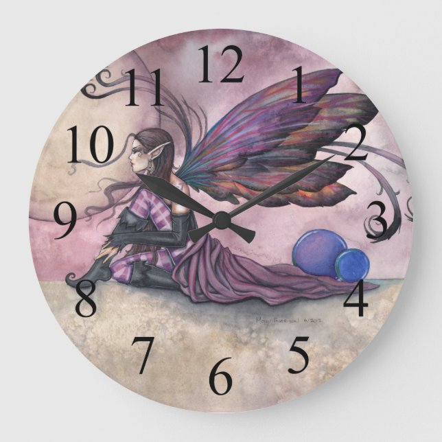 Summer Moon Fairy Fantasy Art Wall Clock (Front)