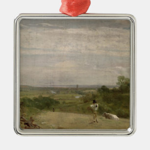 Summer Morning: Dedham from Langham Metal Tree Decoration