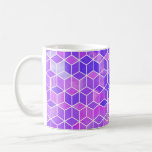 Summer Mosaic: Watercolor Cube Fusion Coffee Mug