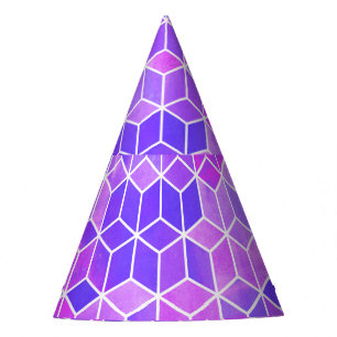 Summer Mosaic: Watercolor Cube Fusion Party Hat