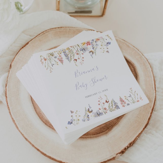 Summer Multicolor Wildflower Baby Shower Napkin (Creator Uploaded)