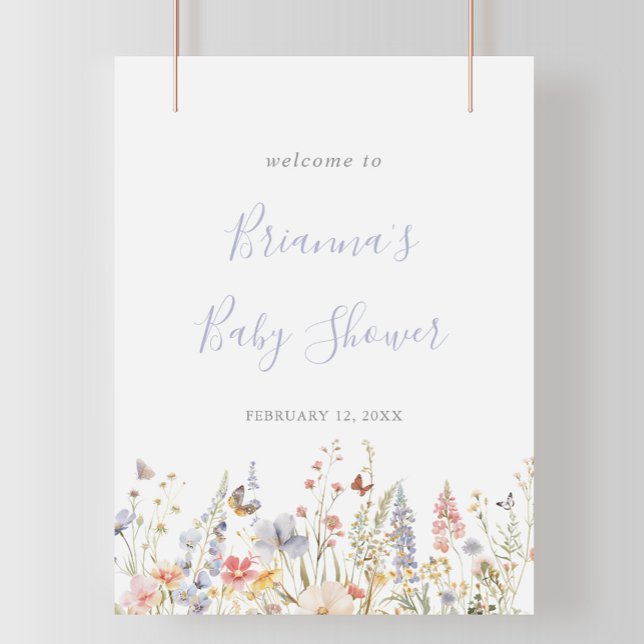 Summer Multicolor Wildflower Baby Shower Welcome Poster (Creator Uploaded)