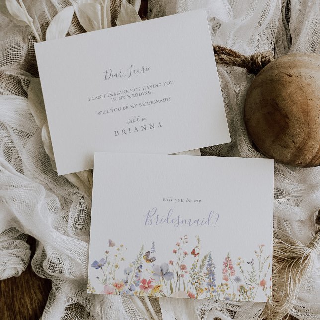  Summer Multicolor Wildflower Bridesmaid Proposal Card (Creator Uploaded)