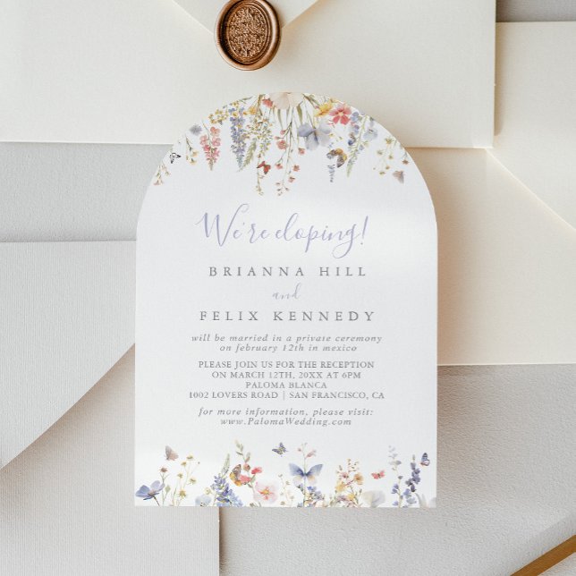 Summer Multicolor Wildflower Elopement Reception Invitation (Creator Uploaded)