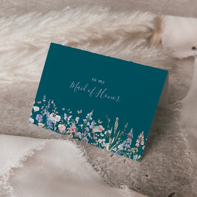 Summer Multicolor Wildflower Green Bridal Party  Thank You Card (Creator Uploaded)