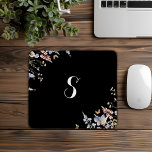 Summer Multicolor Wildflower Monogram Simple Mouse Pad<br><div class="desc">This summer multicolor wildflower monogram simple mouse pad is a perfect gift for a school,  office or any event. The design features watercolor pink,  blush,  purple,  red,  burgundy,  yellow,  white flowers and butterflies with greenery neatly bunched in elegant floral bouquets.</div>