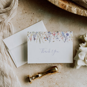 Summer Multicolor Wildflower Thank You Postcard