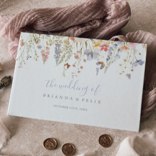 Summer Multicolor Wildflower Wedding Guest Book