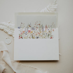 Summer Multicolor Wildflower Wedding Invitation Envelope