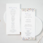 Summer Multicolor Wildflower Wedding Program Programme<br><div class="desc">This summer multicolor wildflower wedding program is perfect for a rustic wedding. The design features watercolor pink,  blush,  purple,  red,  burgundy,  yellow,  white flowers and butterflies with greenery neatly bunched in elegant floral bouquets.</div>