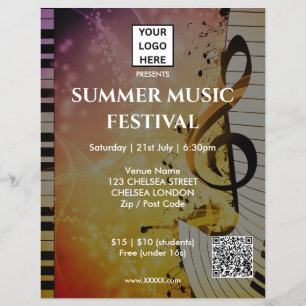 Summer Music Festival QR Code and Logo Flyer