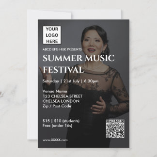 Summer Music Festival QR Code and Logo Invitation