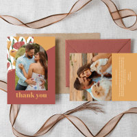 Summer Mustard Red Floral Botanical Photo Wedding