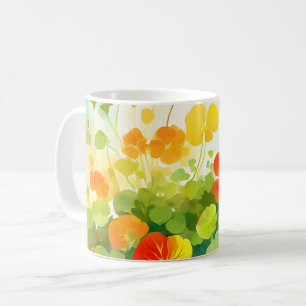 Summer Nasturtium Floral Coffee Mug