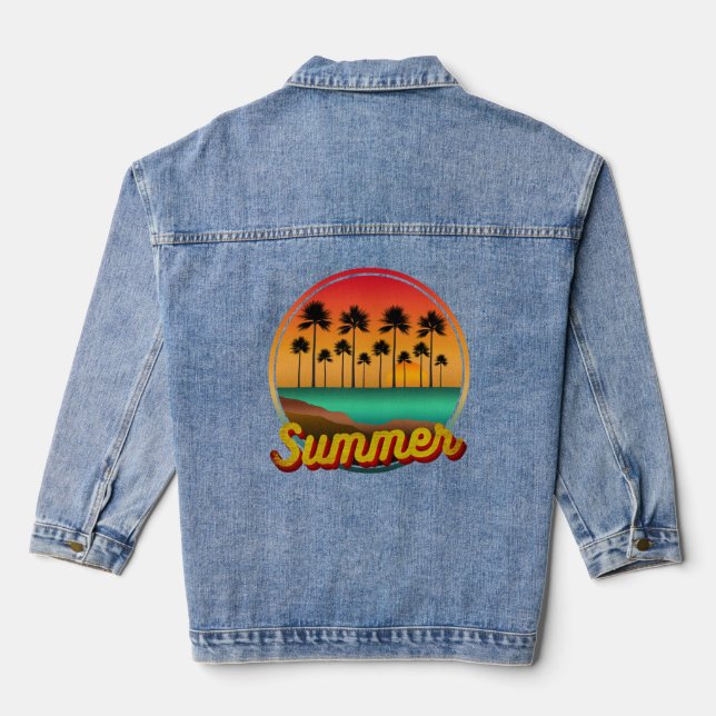 summer nature sunset denim jacket (Back)