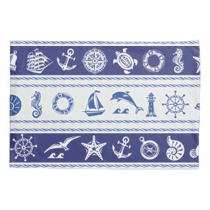 Summer nautical pattern pillowcase
