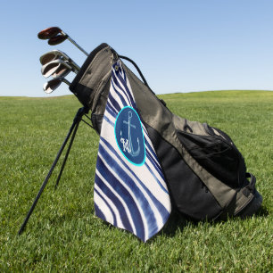 Summer Navy Blue Boat Popular Stripes Collection Golf Towel