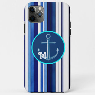 Summer Navy Blue Boat Trendy Stripes Collection Case-Mate iPhone Case
