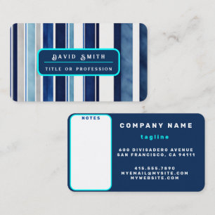 Summer Navy Blue Popular Boat Stripes Collection Business Card