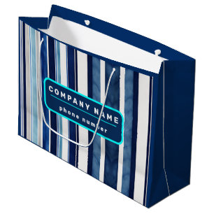 Summer Navy Blue Popular Boat Stripes Collection Large Gift Bag