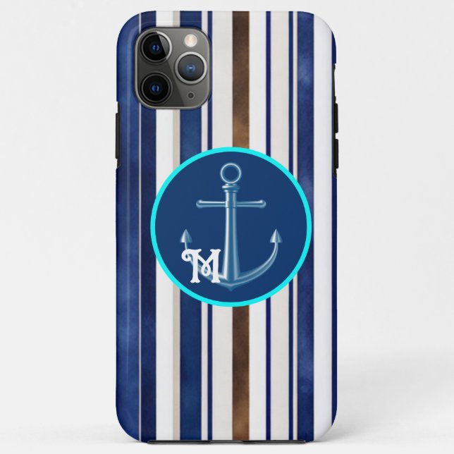 Summer Navy Blue Trendy Boat Stripes Collection Case-Mate iPhone Case (Back)