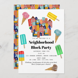 Summer Neighborhood BBQ Block Party Invitation